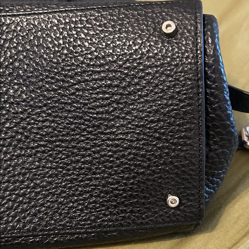 Coccinelle Black Pebbled Leather Satchel Bag – Italian Leather Crossbody